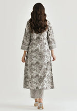 Load image into Gallery viewer, Grey Rayon Kurta Set With Pent
