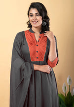 Load image into Gallery viewer, Grey Rayon Readymade Pant Style Suit
