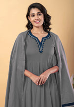 Load image into Gallery viewer, Grey Rayon Readymade Pant Style Suit
