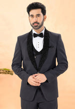 Load image into Gallery viewer, Grey Rayon Tuxedos Suit

