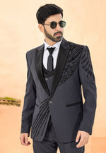 Load image into Gallery viewer, Grey Rayon Tuxedos Suit
