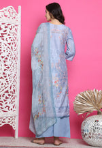 Load image into Gallery viewer, Grey Satin Pakistani Suit
