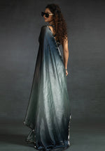 Load image into Gallery viewer, Grey Satin Silk Half N Half Saree
