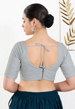Load image into Gallery viewer, Grey Shimmer Readymade Blouse
