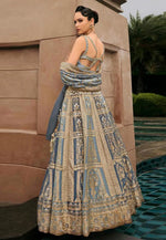Load image into Gallery viewer, Grey Silk A Line Lehenga Choli

