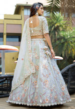 Load image into Gallery viewer, Grey Silk Circular Lehenga Choli
