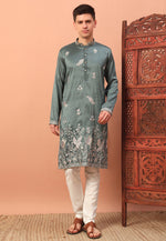 Load image into Gallery viewer, Grey Silk Kurta Pajama
