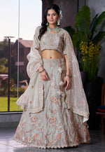 Load image into Gallery viewer, Grey Silk Lehenga Choli

