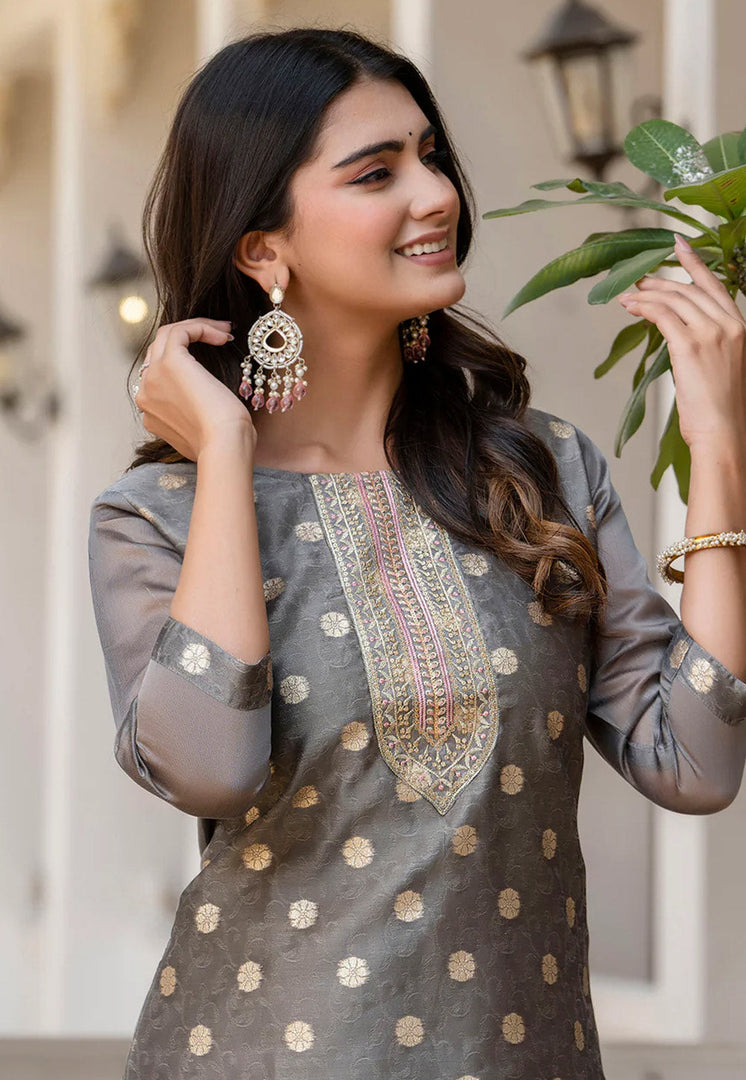 Grey Silk Long Tunic