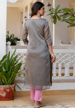 Load image into Gallery viewer, Grey Silk Long Tunic
