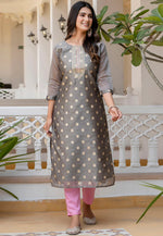 Load image into Gallery viewer, Grey Silk Long Tunic
