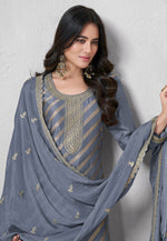 Load image into Gallery viewer, Grey Silk Pant Style Suit
