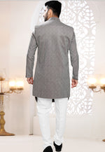 Load image into Gallery viewer, Grey Velvet Indo Western Suit
