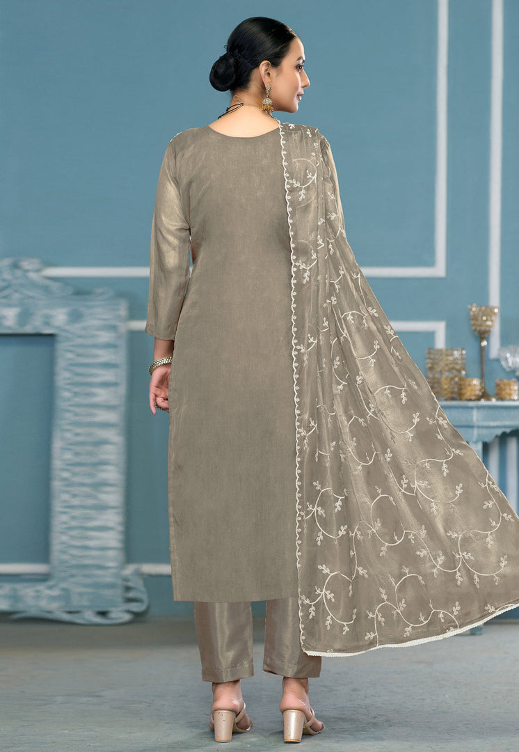 Grey Viscose Pakistani Suit