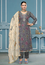 Load image into Gallery viewer, Grey Viscose Pant Style Suit

