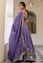 Load image into Gallery viewer, Lavender Art Silk Circular Lehenga Choli
