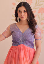 Load image into Gallery viewer, Lavender Art Silk Gown

