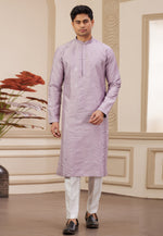 Load image into Gallery viewer, Lavender Art Silk Kurta Pajama
