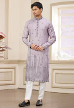 Load image into Gallery viewer, Lavender Art Silk Kurta Pajama
