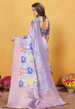 Load image into Gallery viewer, Lavender Bemberg Saree With Blouse
