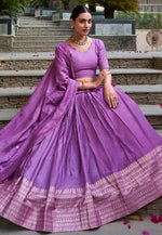 Load image into Gallery viewer, Lavender Chanderi Circular Lehenga Choli
