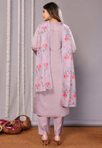 Load image into Gallery viewer, Lavender Chanderi Readymade Pant Style Suit
