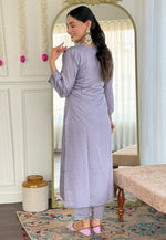 Load image into Gallery viewer, Lavender Chanderi Readymade Pant Style Suit
