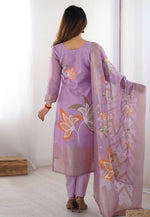 Load image into Gallery viewer, Lavender Chanderi Silk Readymade Pakistani Suit
