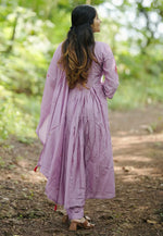Load image into Gallery viewer, Lavender Chanderi Silk Readymade Pant Style Suit
