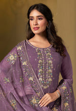 Load image into Gallery viewer, Lavender Chiffon Straight Suit
