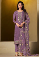 Load image into Gallery viewer, Lavender Chiffon Straight Suit
