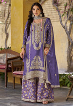 Load image into Gallery viewer, Lavender Chinon Palazzo Suit
