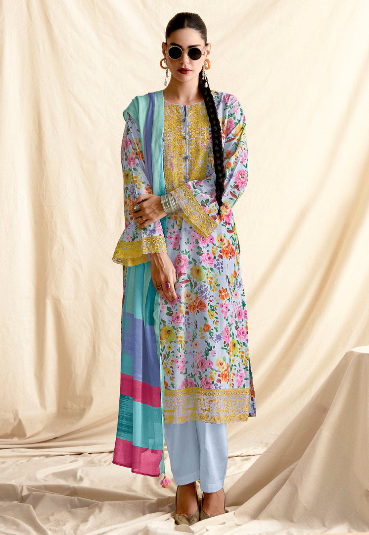 Lavender Cotton Pakistani Suit