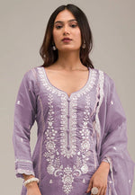 Load image into Gallery viewer, Lavender Cotton Pakistani Suit
