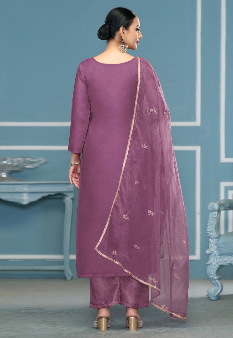Lavender Cotton Pakistani Suit