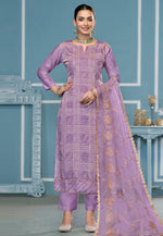 Load image into Gallery viewer, Lavender Cotton Pant Style Suit
