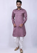 Load image into Gallery viewer, Lavender Cotton Pathani Suit
