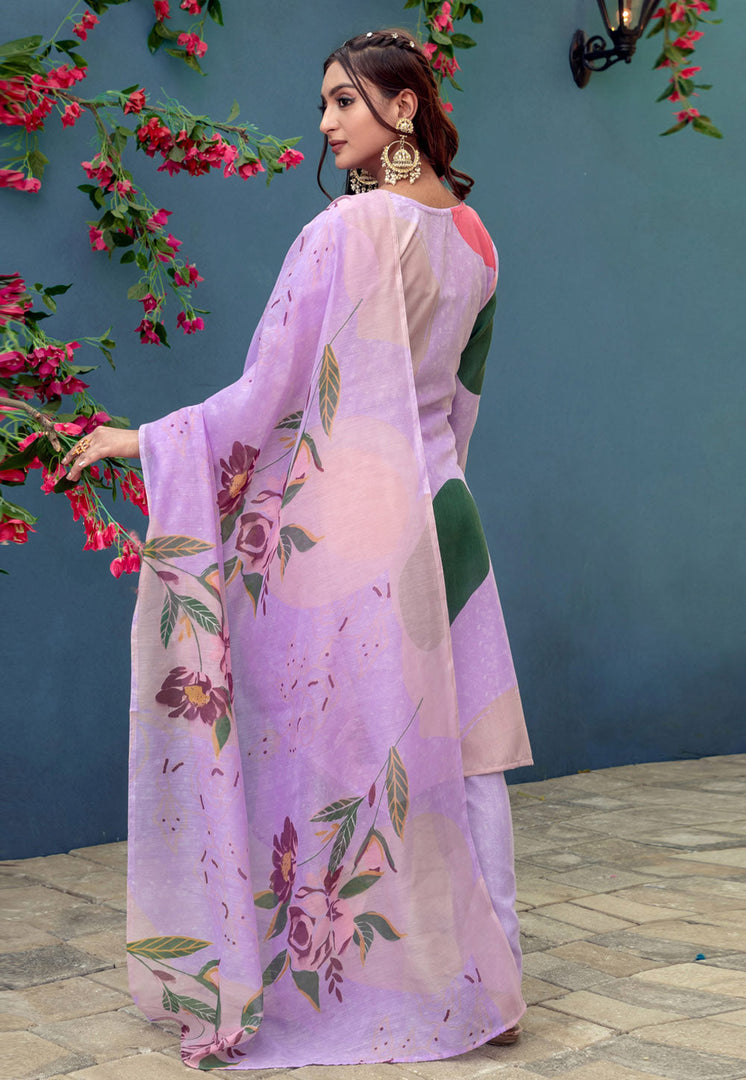Lavender Cotton Readymade Pakistani Suit