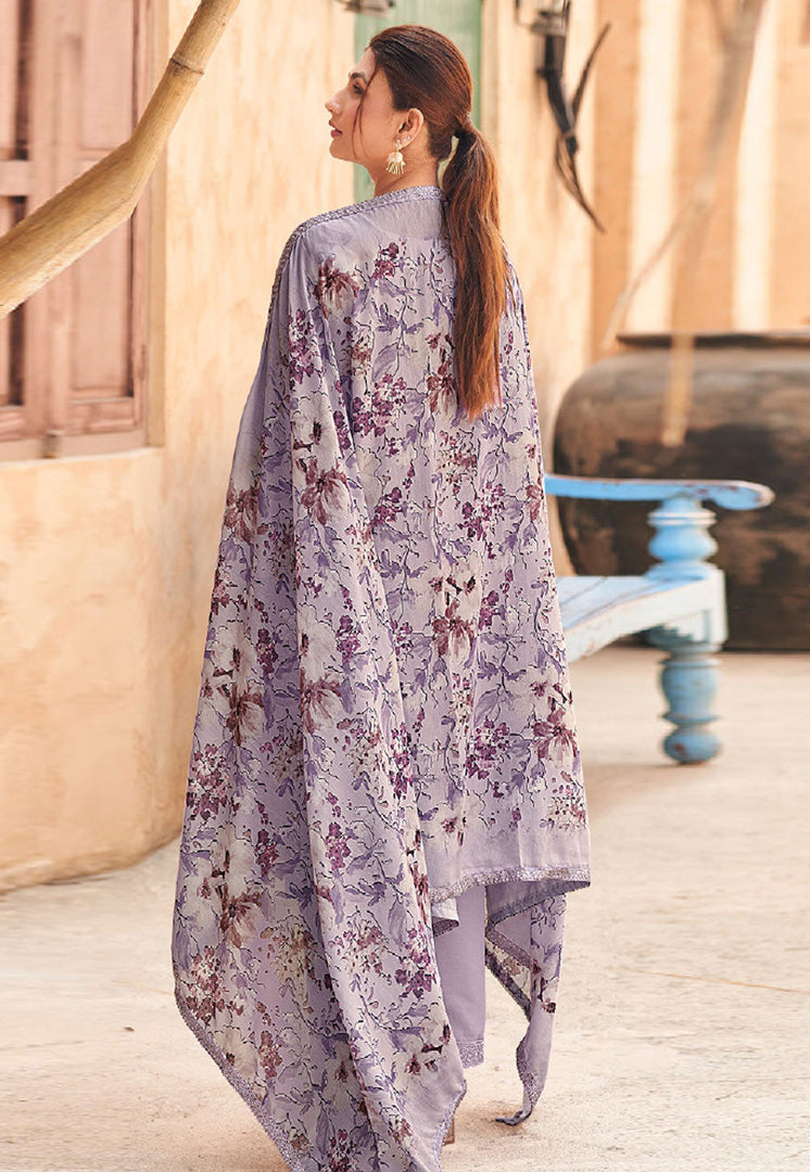 Lavender Cotton Straight Suit