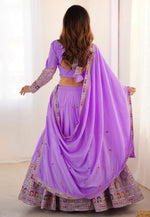 Load image into Gallery viewer, Lavender Crepe Silk Navratri Chaniya Choli
