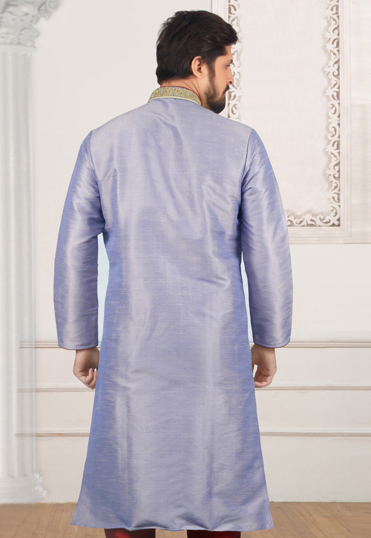 Lavender Dupion Silk Kurta Pajama