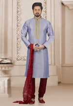 Load image into Gallery viewer, Lavender Dupion Silk Kurta Pajama
