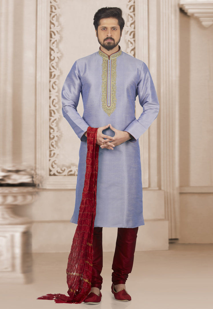 Lavender Dupion Silk Kurta Pajama