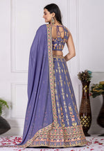 Load image into Gallery viewer, Lavender Faux Georgette Circular Lehenga Choli
