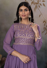 Load image into Gallery viewer, Lavender Faux Georgette Gown
