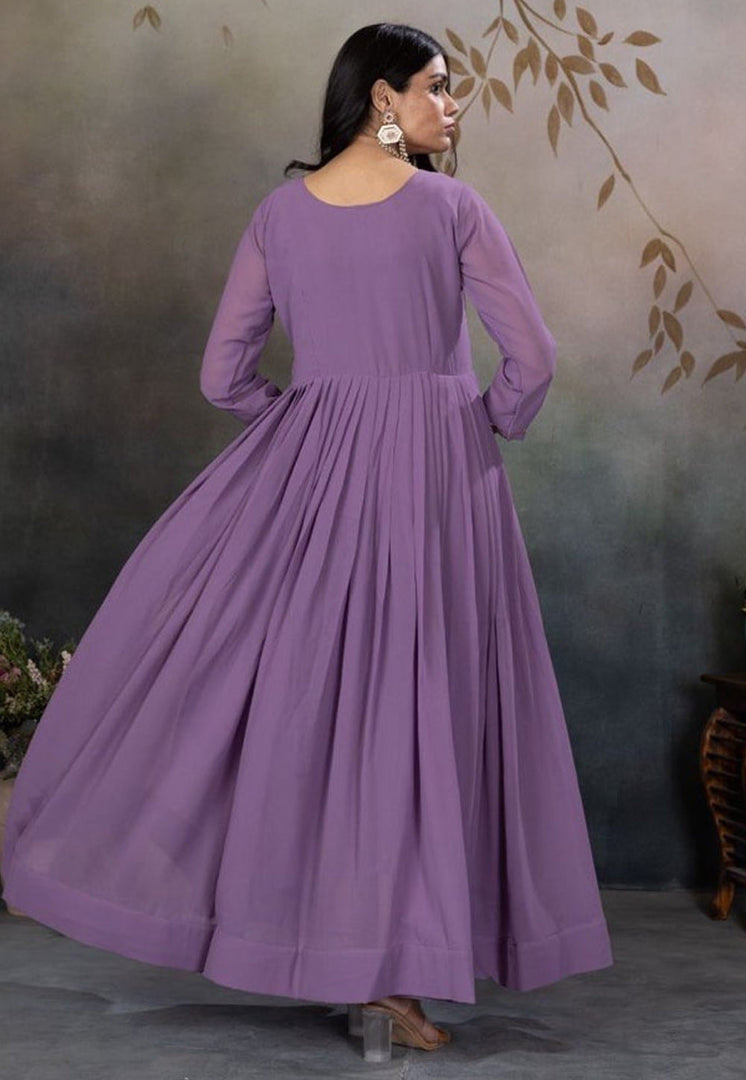 Lavender Faux Georgette Gown