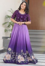 Load image into Gallery viewer, Lavender Faux Georgette Gown
