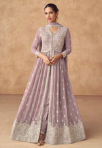Load image into Gallery viewer, Lavender Georgette Long Anarkali Suit
