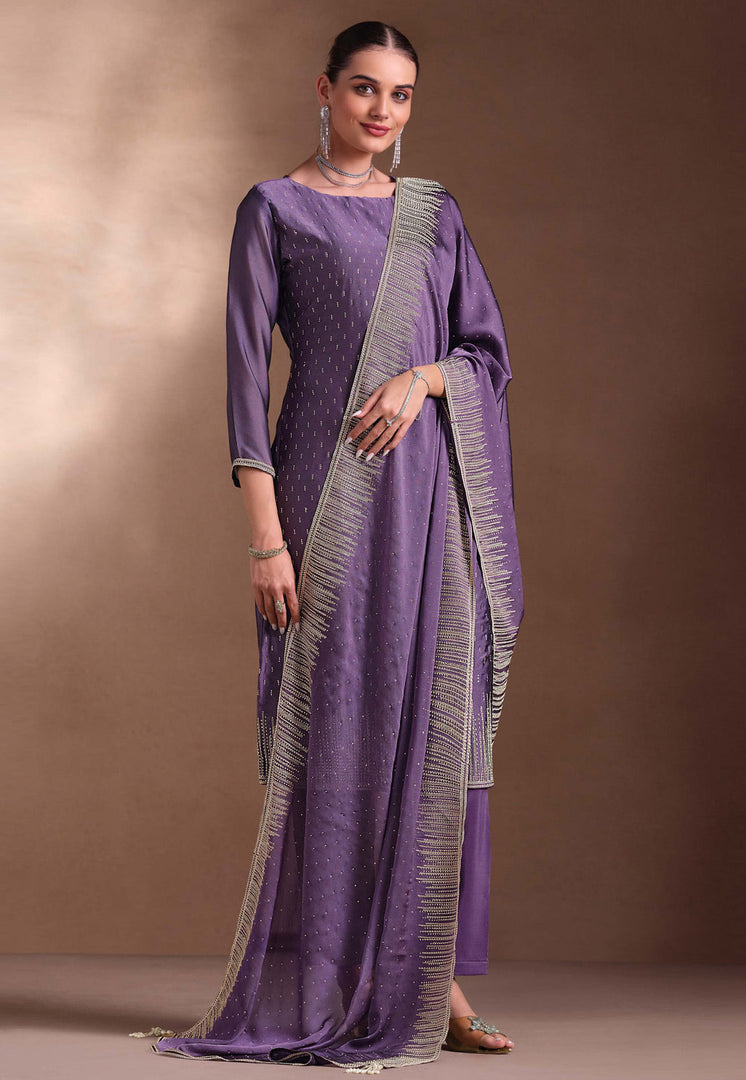 Lavender Georgette Pakistani Suit