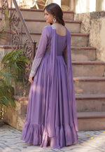 Load image into Gallery viewer, Lavender Georgette Readymade Anarkali Suit
